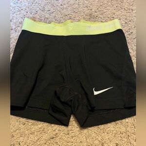Nike bike shorts with yellow band